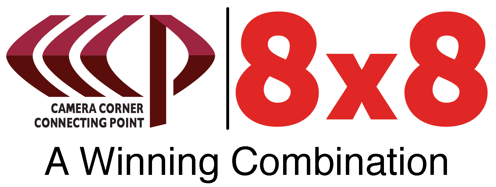CCCP camera corner connecting point and 8x8 logos